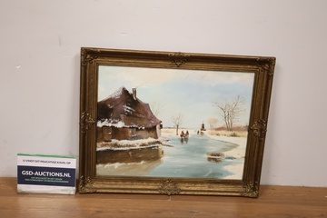 Afbeelding van Hollandse Wintertaferelen - Olieverf op Bord
