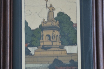 Afbeelding van Ingelijste prentbriefkaart van 'Standbeeld Maagd v Holland'''