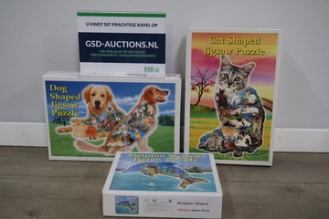 Afbeelding van Set van 3 Dierenvorm-Legpuzzels