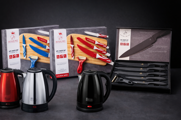 Afbeelding van 3 Waterkokers en 3 Messensets