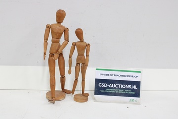 Afbeelding van Set van 2 Anatomisch Houten Tekenpoppen