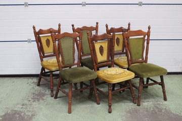 Afbeelding van Set van 6 Antieke Eetkamerstoelen'