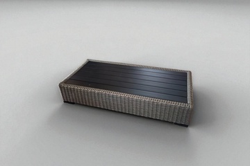 Afbeelding van Hamilton Prince Footstool large 140x70cm - alu top - cloudy grey wicker