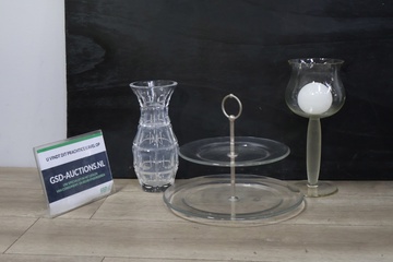 Afbeelding van Glazen Etagère met Vaas & Kelk'