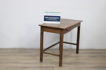 Afbeelding van Antiek Houten Bureau met Uitschuifbaar Blad