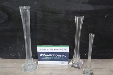 Afbeelding van Set van 3 Glazen Eifeltoren-Tulpenvazen