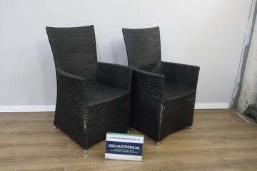 Afbeelding van Set van 2 Zwarte Tuinstoelen'