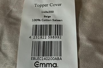 Afbeelding van Topperhoeslaken 140X200 Beige 100% katoen Sateen