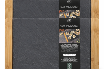 Afbeelding van 2x Slate Serving Tray leisteen serveerplank 35x20x1,5 cm