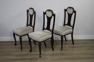 Afbeelding van Set van 3 Antieke Hepplewhite-Stijl Eetkamerstoelen'