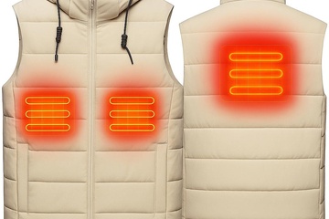 Afbeelding van SPECIAL PRICE - Explorer elektrisch verwarmde bodywarmer, maat M. Kleur: Khaki, met capuchon, inclusief SMART powerbank