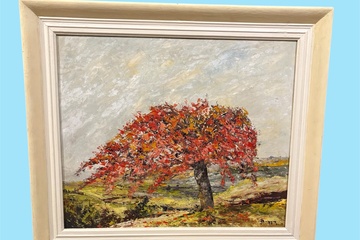 Afbeelding van "Herfstlandschap" olieverf op panel gesignaleerd