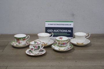 Afbeelding van Theekopjes en schotels 5 stuks van Bone China