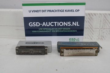 Afbeelding van Set van 2 Vintage Mondharmonica's