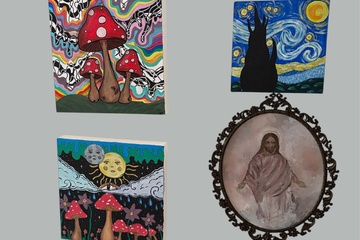 Afbeelding van 4 Schilderijen acryl ‘werk van V.T.’