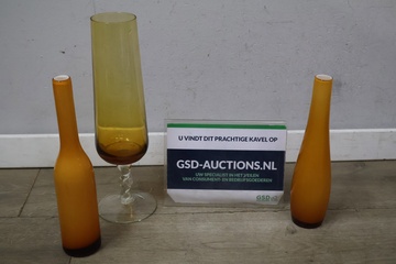 Afbeelding van Set van 3 Oranje Glazen Vazen