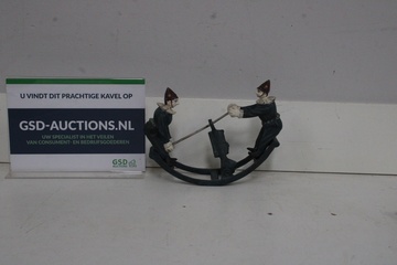Afbeelding van Antieke metalen wip met clowns