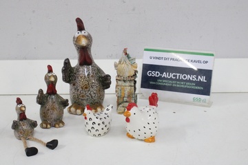 Afbeelding van Mix van 6 Keramische Kippen