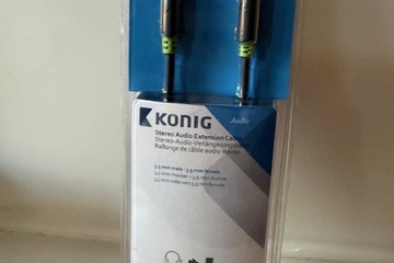 Afbeelding van König Stereo Audio Extension Cable – 2.0 meter.  Deze stereo