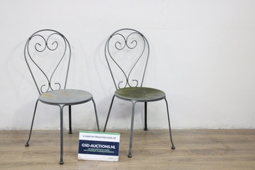 Afbeelding van Set van 2 Metalen Bistrostoelen''