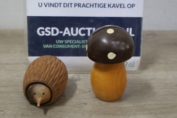 Afbeelding van Houten egel en paddenstoel''