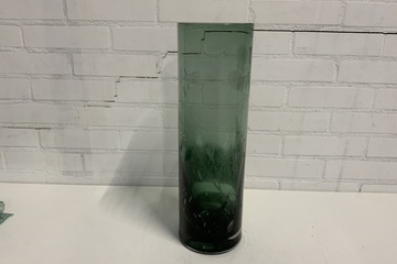 Afbeelding van Groen Glazen Floraal Gedecoreerde Vaas