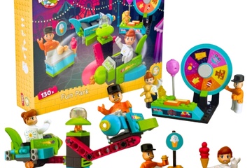 Afbeelding van 3x Kids Bricks - Pretpark-Bouwset-130 delig-Lego compatibel