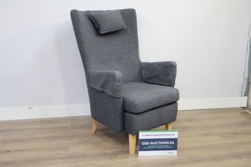 Afbeelding van Grijze stoffen oorfauteuil