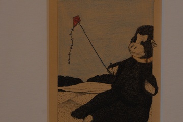 Afbeelding van Ingelijste prent van E.A van Vliet: Groeten uit Dieren