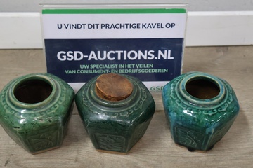 Afbeelding van Chinese Shiwan gemberpotten 3 stuks