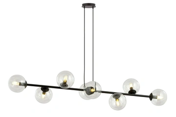 Afbeelding van Zwarte hanglamp eettafel Valentino 8-lichts