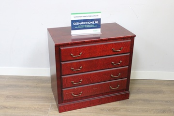 Afbeelding van Kersenkleurige Houten Ladekast