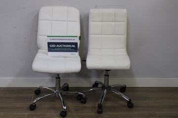 Afbeelding van Set van 2 Witte Bureaustoelen