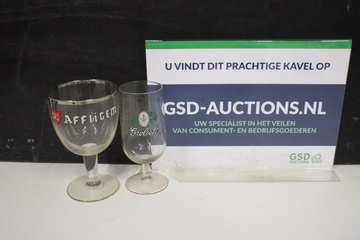Afbeelding van 1 Affligem Bierglas met 1 Grolsch Bierglas'
