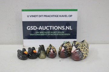 Afbeelding van Set van 6 Decoratieve Houten Eenden