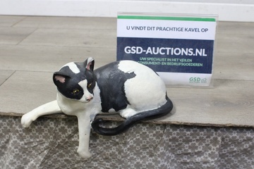 Afbeelding van Zwart/Wit Stenen Kattenbeeld