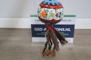 Afbeelding van Turkse Pottery Orb Ball aan Gevlochten Koord'