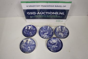 Afbeelding van Set van 5 Antieke Enoch Wedgwood Onderzetters