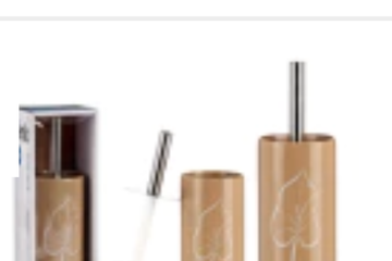 Afbeelding van 2x keramische toiletborstel bruin