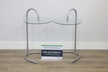 Afbeelding van Set van 2 Vintage Ikea Björklund Bijzettafels uit 1989