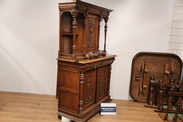 Afbeelding van Antiek Eikenhouten Buffetkast, Jachtkast