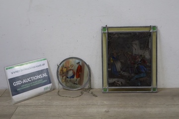 Afbeelding van Wanddecoratie  van glas in lood 2 stuks