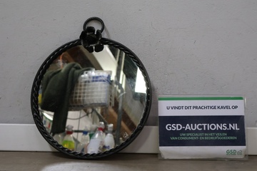 Afbeelding van Ronde ijzeren wandspiegel