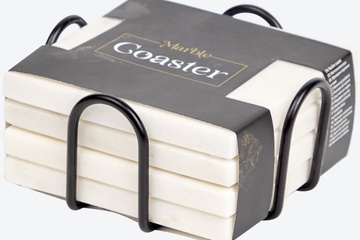 Afbeelding van Marmeren onderzetters vierkant 10cm