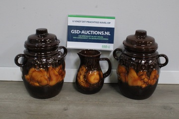 Afbeelding van Set van 3 Vintage Rumptopf Potten & Kan van W.Germany