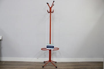 Afbeelding van Vintage Rood Metalen Staande Kapstok