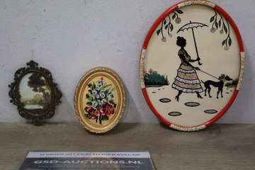 Afbeelding van Set van 3 Vintage Wandbordjes