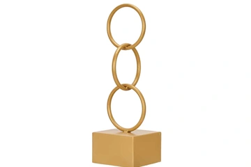 Afbeelding van 2x metalen Ornament 13x13x40,5cm hoog goudkleurig
