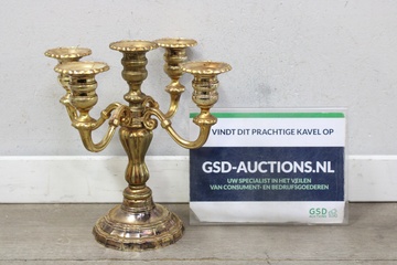 Afbeelding van Vintage Goudkleurige 5-Armige Kandelaar