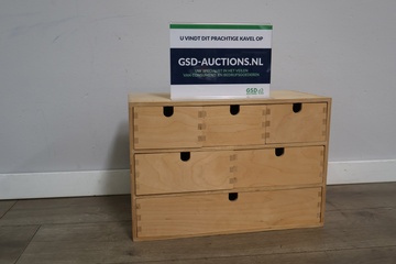 Afbeelding van Klein Houten Ladeblok voor op Bureau/Tafel